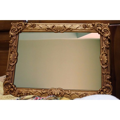 Large Wall mirror Antique style carved wooden Mirror with Frame Rare Size 30"   132226891900